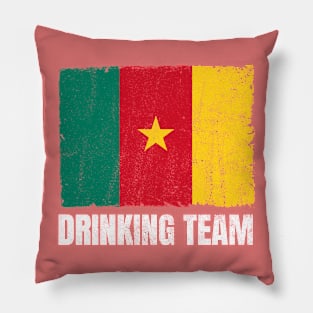 Cameroonian Drinking Team Graphic for Men Women Funny Cameroon Flag Pillow