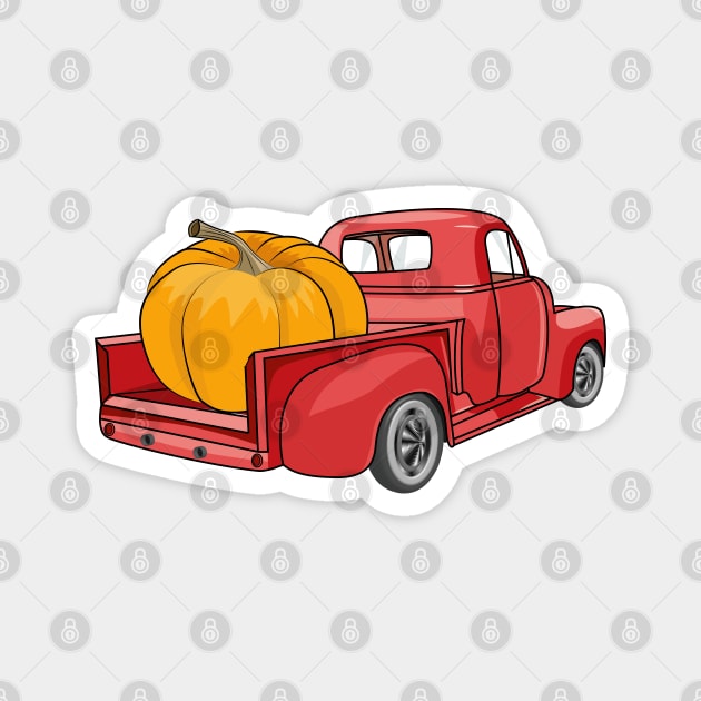 Pumpkin Truck Magnet by Designoholic