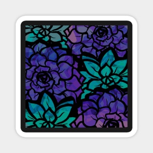 Purple and Teal Petal Punch - Digitally Illustrated Abstract Flower Pattern for Home Decor, Clothing Fabric, Curtains, Bedding, Pillows, Upholstery, Phone Cases and Stationary Magnet