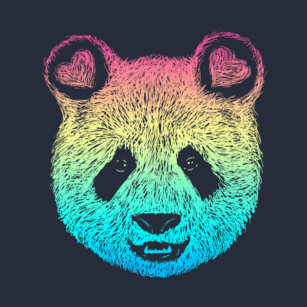 Rainbow Panda Panda T Shirt Teepublic 