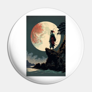 Samurai in the Moonlight Pin