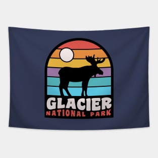 Glacier National Park Moose Badge Tapestry