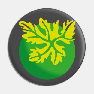 Leaf on a green planet logo Pin