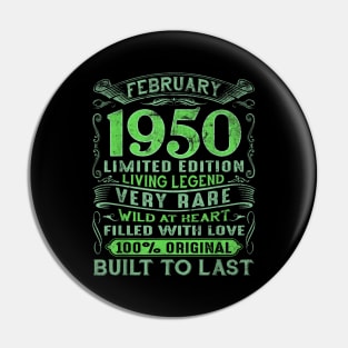 70 Years Old February 1950 70th Birthday Gift Pin