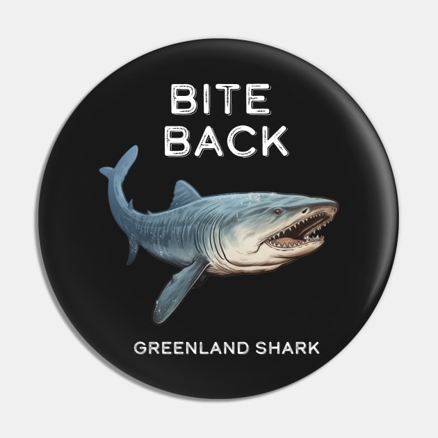 Greenland Shark Bite Back Pin by dinokate