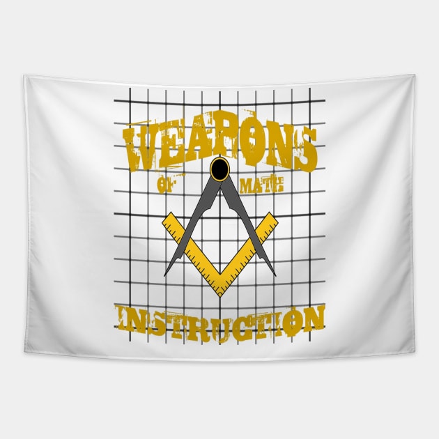 Weapons Of Math Instruction Fun Algebra Pun Yellow Tapestry by taiche