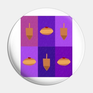 D&amp;D - Doughnuts and Dreidels Purple Grid Pin