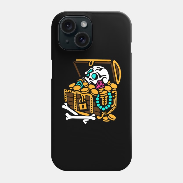 Treasure skull Phone Case by Bojes Art