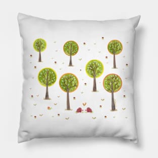 Love in an autumn forest Pillow