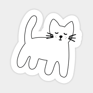 Black and white hand drawn cat Magnet