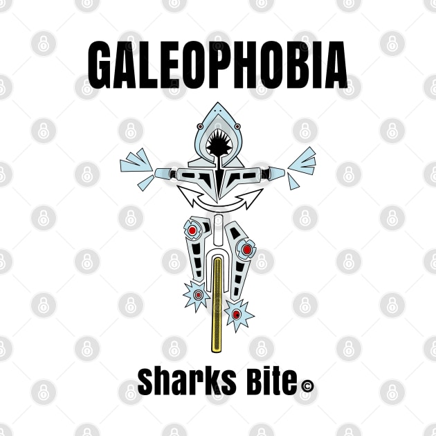 Shark Fear or Galeophobia Funny cyclist by The Witness