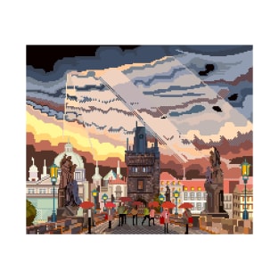 Charles Bridge Pixel Art T-Shirt