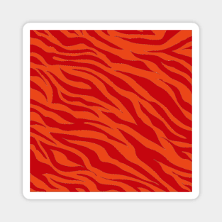 Tiger Print Two Toned Red Magnet