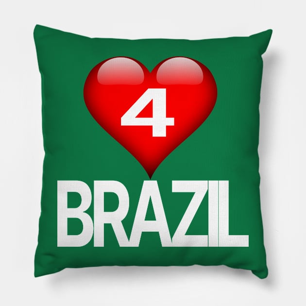 Love for Brazil Pillow by StrictlyDesigns