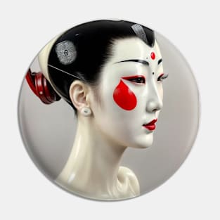 Metal Geisha Buste Pin