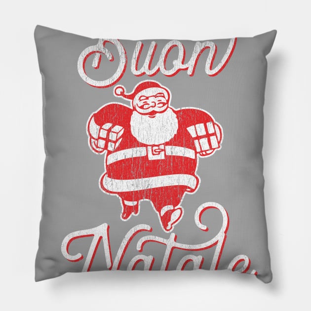 Buon Natale: Italian Christmas Faded design Pillow by Vector Deluxe