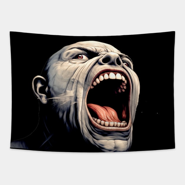 Angry Face: I Could Have Had a Cigar on a Dark Background Tapestry by Puff Sumo