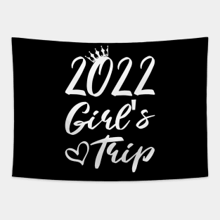 2022 Girls Trip design with crown and heart illustration, Matching Girls Shirt, Besties Trip Tee, Travel T-shirts, Matching Vacation Tapestry