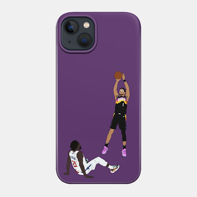 Devin Booker 3pt Pull Up Phoenix Basketball WCFs - Devin Booker - Phone Case