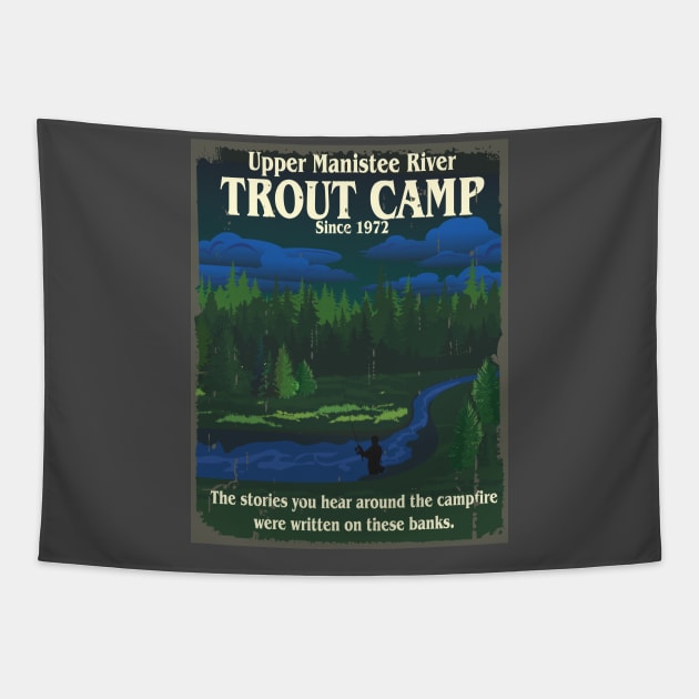 Trout Camp 2023 Tapestry by ZombieNinjas