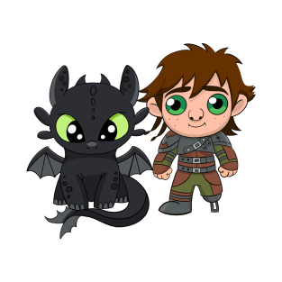 Toothless and Hiccup, Httyd, fanart How to train your dragon, Night fury T-Shirt