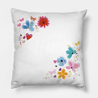 Floral frame printed tshirt Pillow