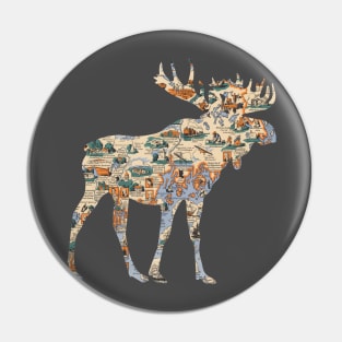 Maine Moose 1936 Map Pin