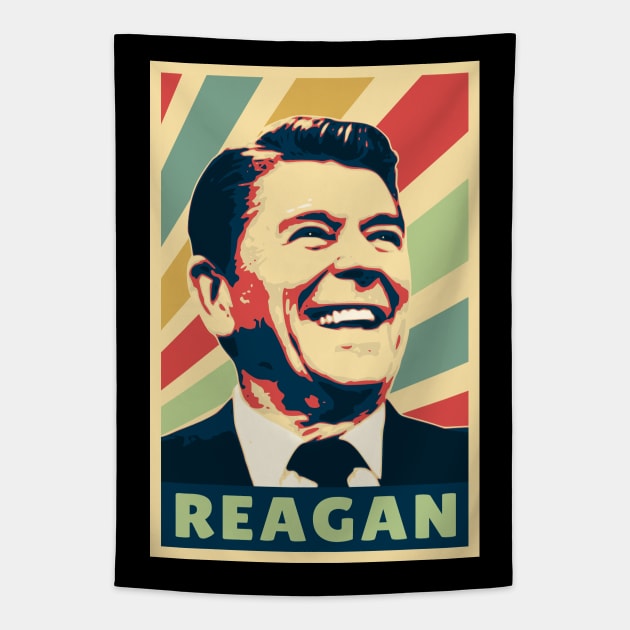 Ronald Reagan Vintage Colors Tapestry by Nerd_art