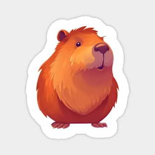 Cute Cartoon Capybara Illustration with friendly smiling face Magnet