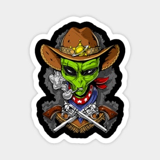 Space Alien Cowboy Magnet