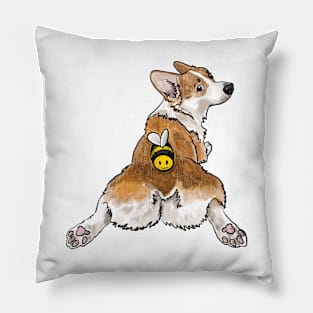 Corgi and bee Pillow