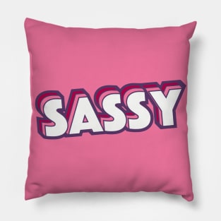 Retro Sassy Word Art with Stripes Pillow