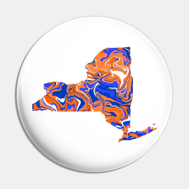 Orange and Blue tie dye NY Pin by anrockhi