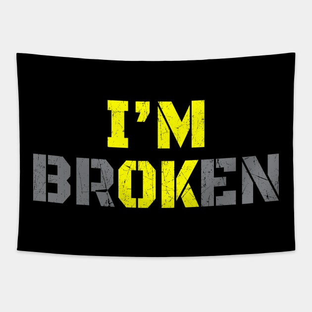 Im Broken - Bold Yellow Tapestry by Lumintu Merch