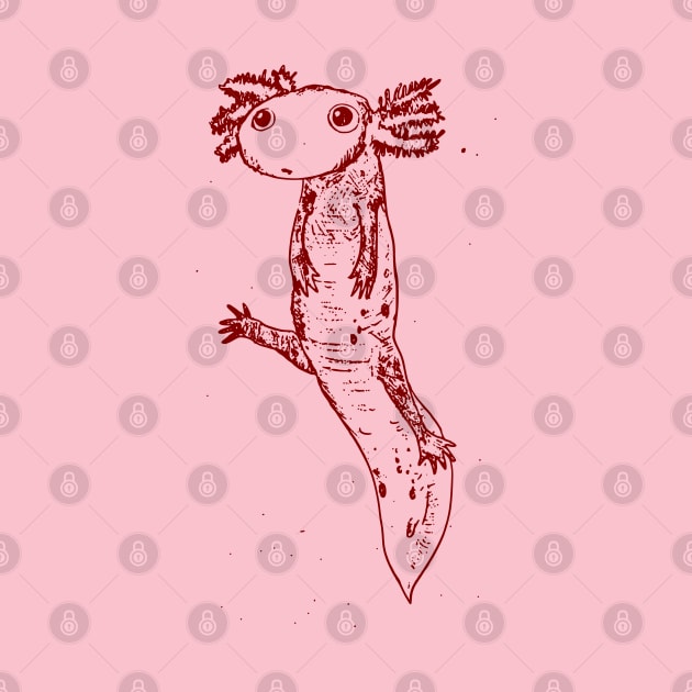 Axolotl - Maroon by TheOtherWillBailey