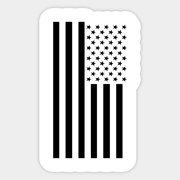 Black White American Flag Usa Sticker Teepublic Au