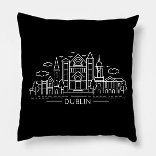 Dublin Line Art (white version) Pillow