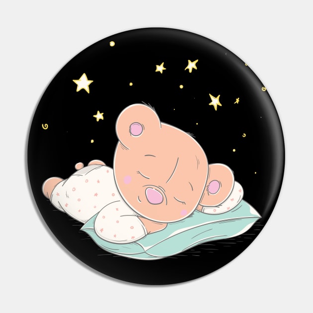 Lovely cute teddy bear is sleeping on a pillow Pin by daleone