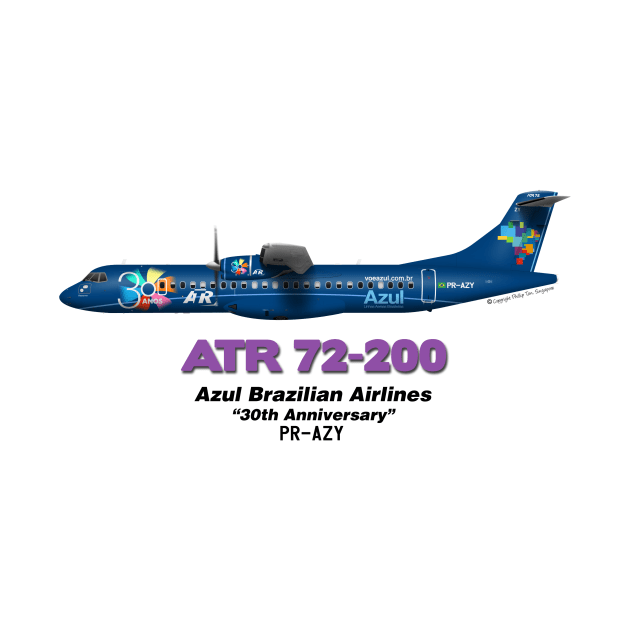 Avions de Transport Régional 72-200 - Azul Brazilian Airlines "30th Anniversary" by TheArtofFlying