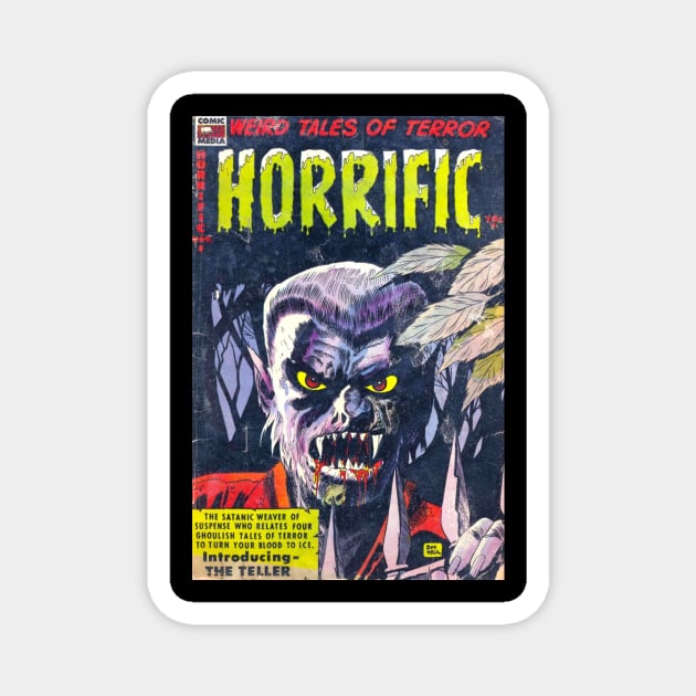 Vintage Werewolf Horror Comic Cover Magnet by Weirdette