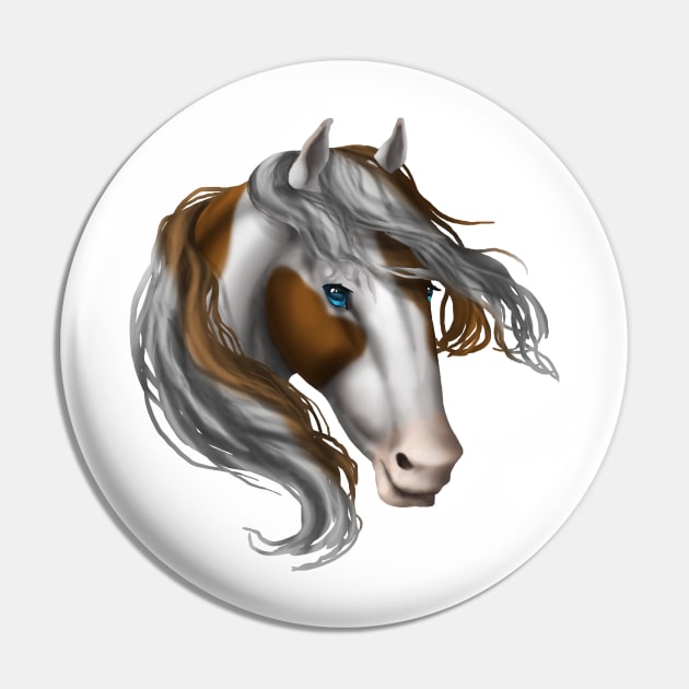 Horse Head - Brown Paint Pin by FalconArt