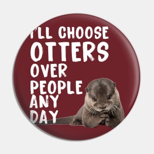 I’ll Choose Otters Any Day Pin