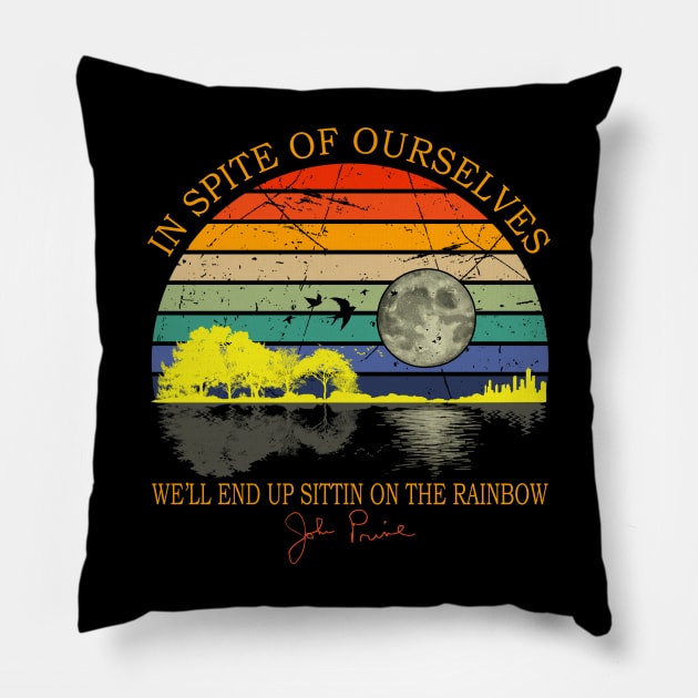 In Spite Of Ourselves We'll End Up Sittin Rainbow Pillow by OliviaCookArt