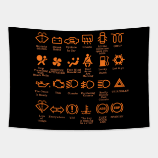 Funny car dash icons, Funny Cars - Gift For car lover Tapestry