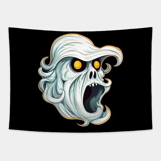 Eerie Halloween Ghoul Art - Spooky Season Delight Tapestry by Captain Peter Designs