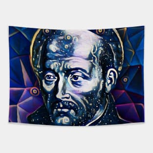 Ignatius of Loyola Dark and White Portrait | Ignatius of Loyola Artwork 5 Tapestry