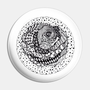 Rose Zentangle Pin