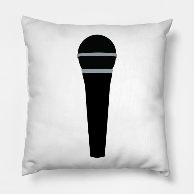 Black Microphone Pillow by MonkeyBusiness