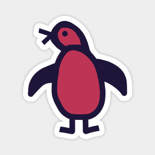 Cute Penguin Viva Magenta Color of the Year 2023 Magnet