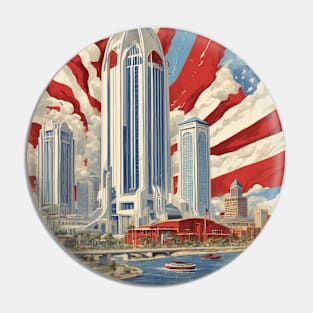 Jacksonville Florida United States of America Tourism Vintage Poster Pin